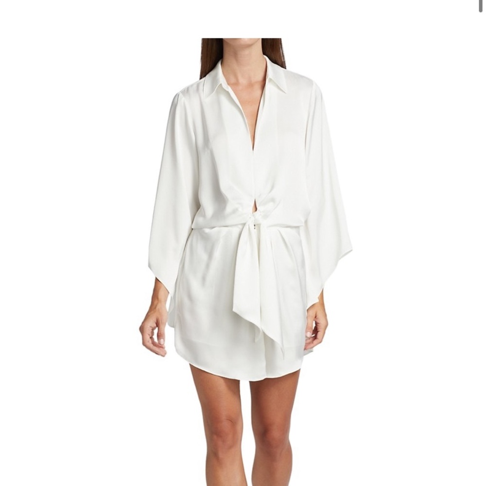 NWT Ramy Brook penny knot Butterfly Sleeve Dress ivory Large